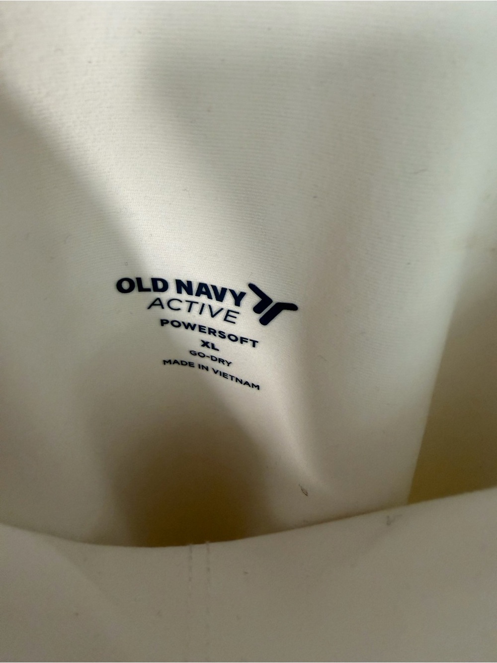Old Navy Active White Tank Top with Navy Logo - Picture 4 of 4